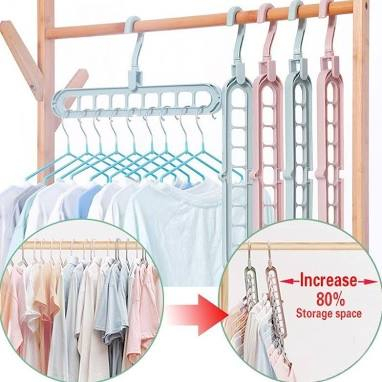 Magic Hanger 9IN1 / Gantungan Baju Celana Jilbab Handuk Dasi Sapu Tangan Syal 9 Susun