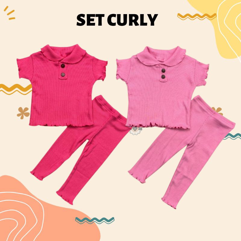 Baju Oneset Anak Perempuan CURLY Ruffle Knit Tee Rajut Rib 1-5 Tahun