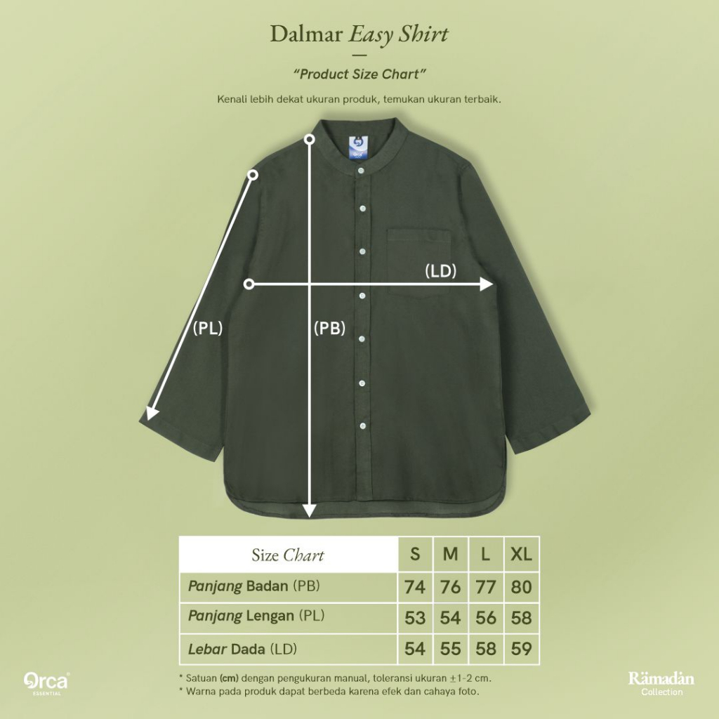 Orca Kemeja Panjang Dalmar Easy Shirt Dark Olive