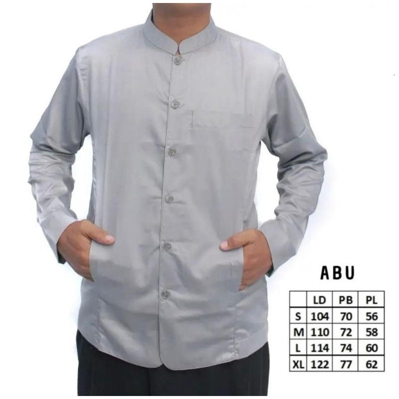 Baju Koko polos pria terompah / jasko dewasa terbaru 2023 / koko polos / baju muslim pria / jasko lengan panjang / pakaian muslim pria