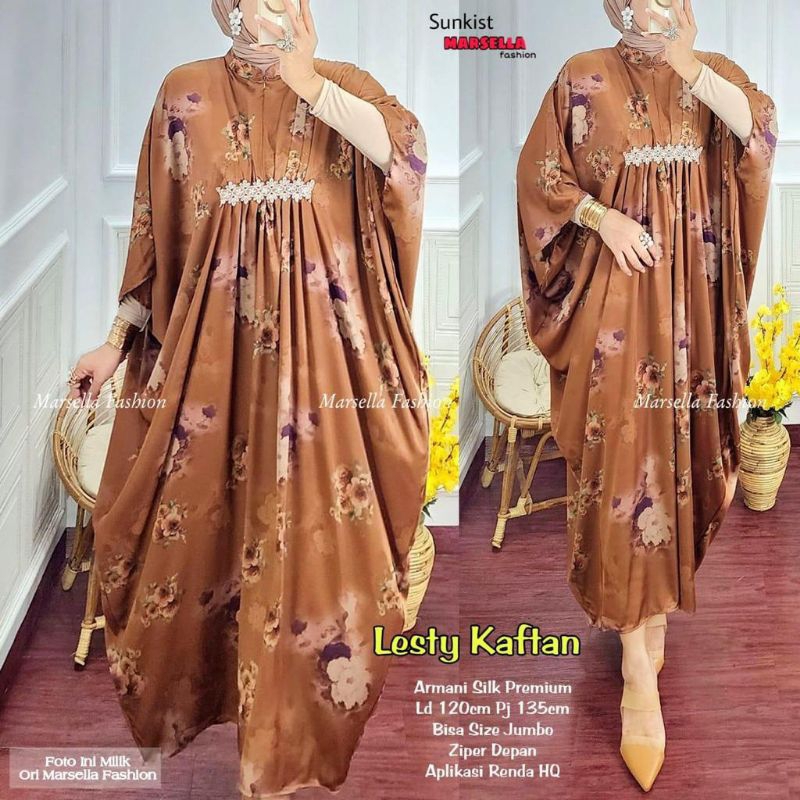 Kaftan Lesti Armani Silk |Baju Wanita Terbaru