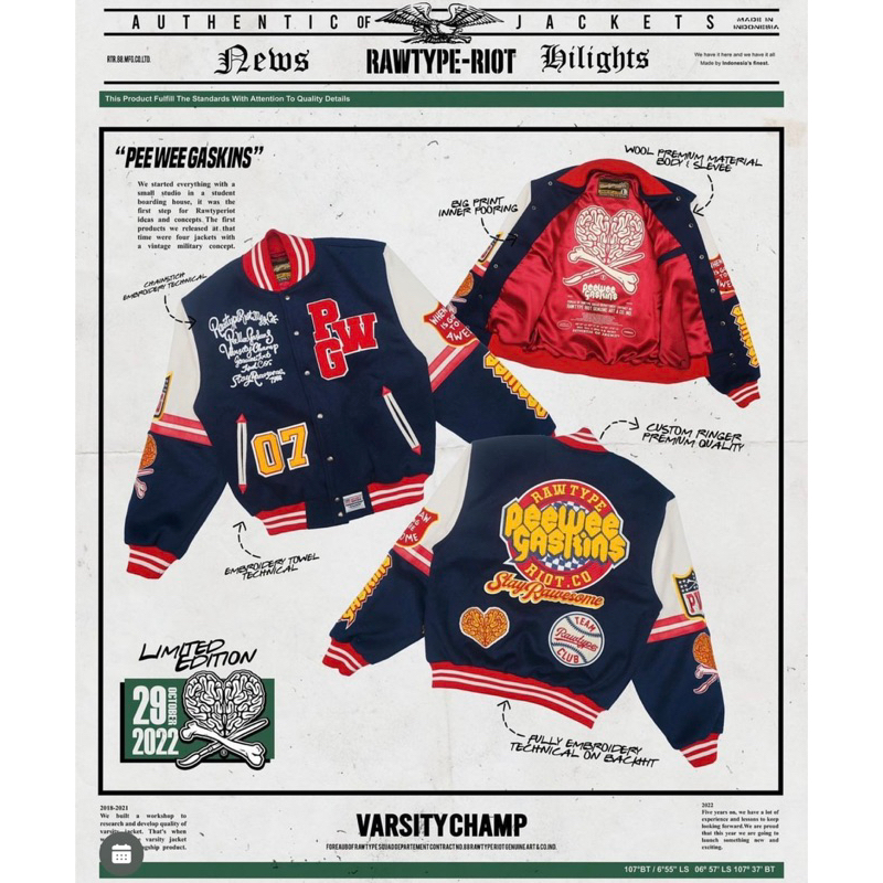 Varsity Rawtype Riot x Pee Wee Gaskins
