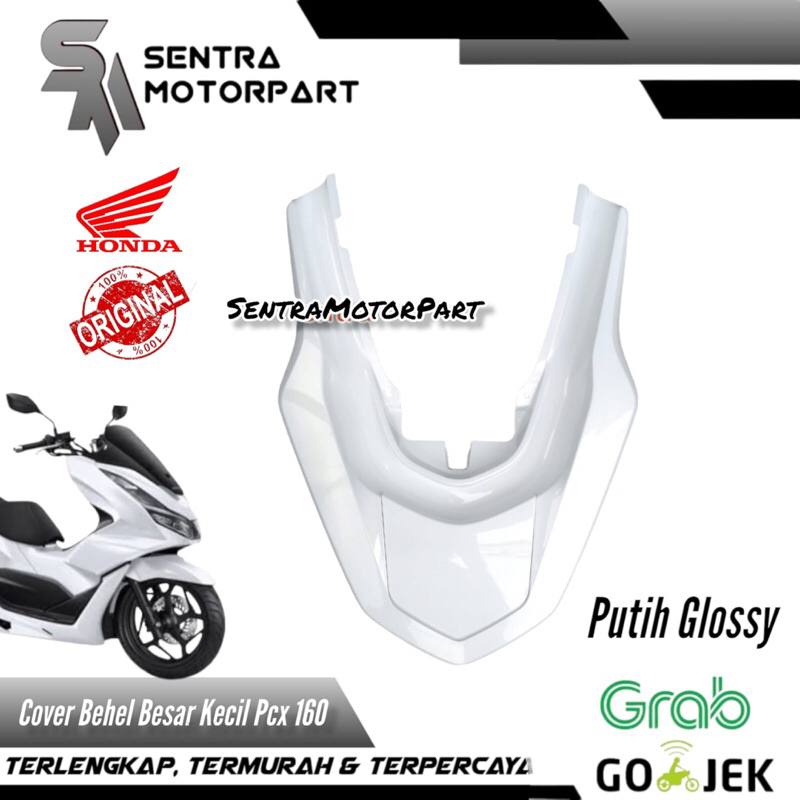 Cover behel stop belakang besar kecil putih glossy pcx 160 original