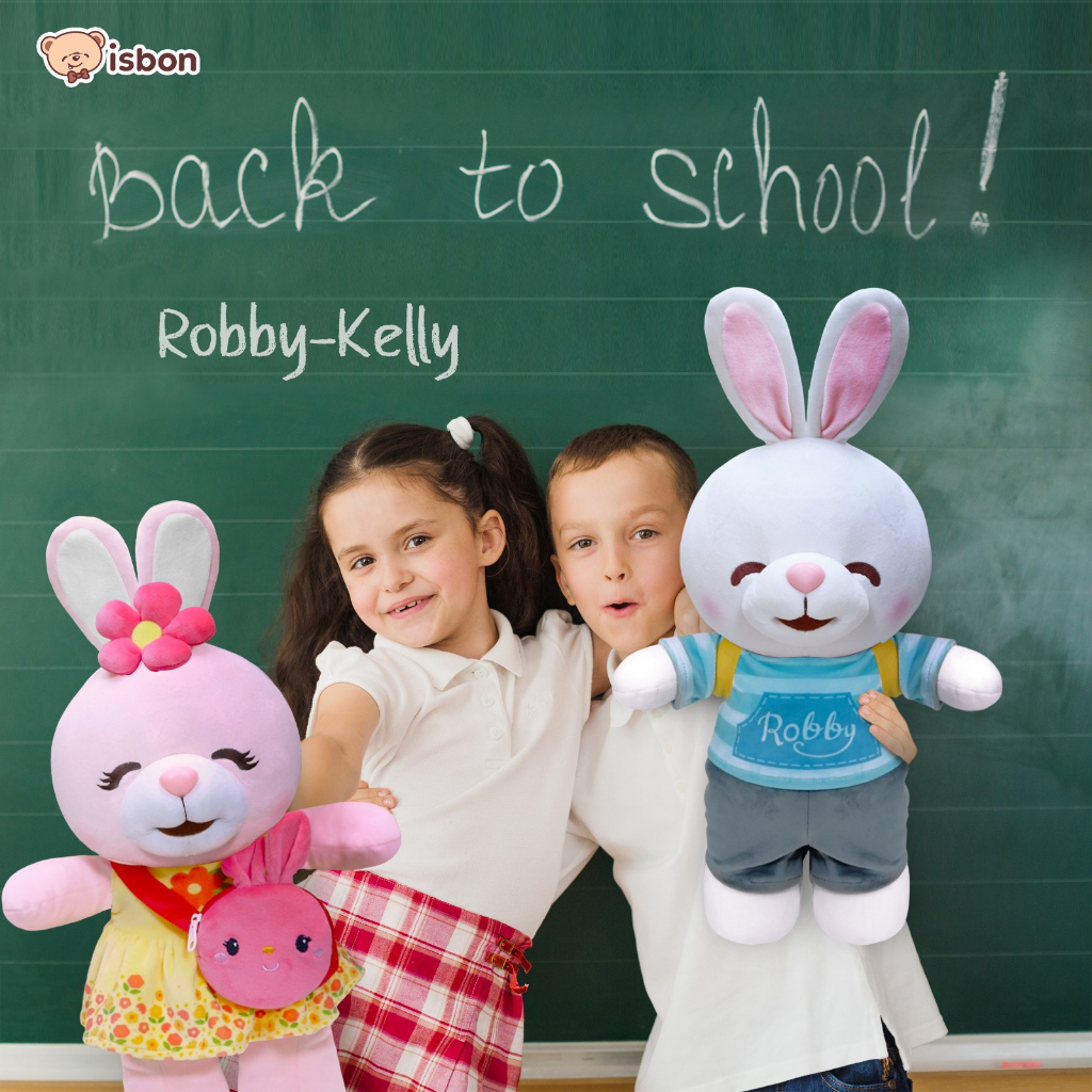 ISTANA BONEKA Kelinci With Baju Sekolah Bunny Plush Tas Ransel Back To School Series Cowok Cewek by Istana Boneka