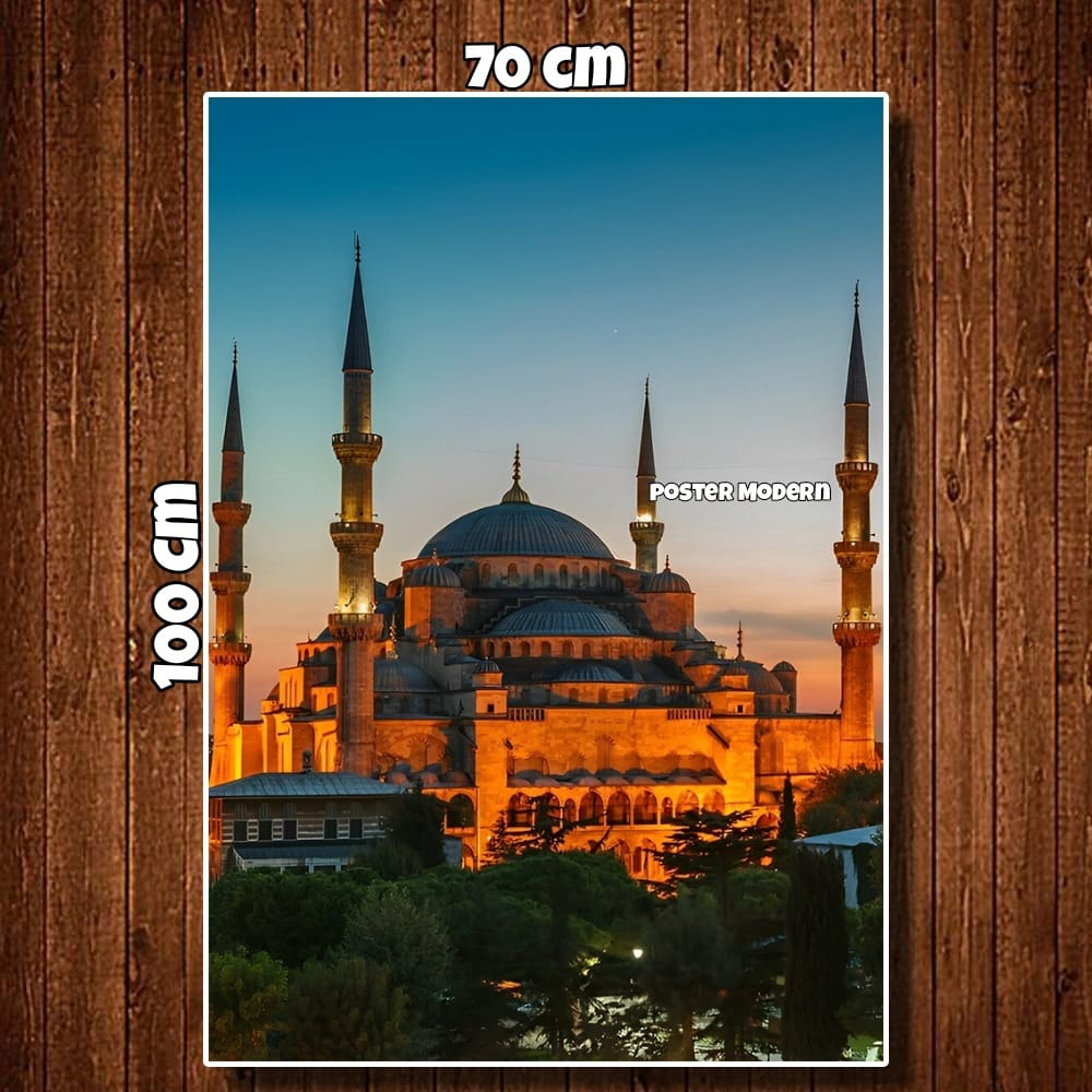 HIASAN DINDING POSTER GAMBAR AYA SOFYA MOSQUE TURKI (HAGIA SOPHIA) CODE12 UKURAN BIG JUMBO / HIASAN 
