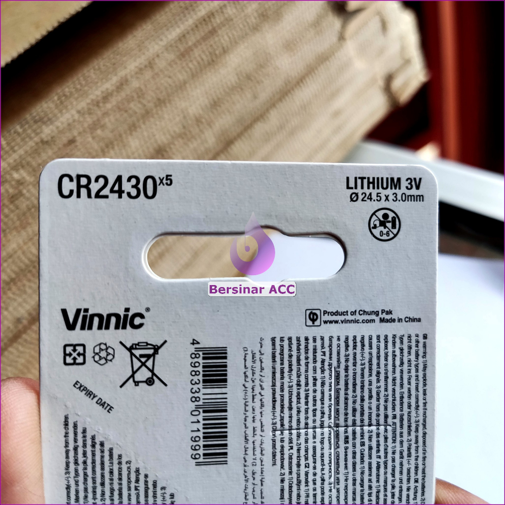 BATERAI VINNIC CR2430 3V CR 2430 BATTERY BATREI LITHIUM ORIGINAL