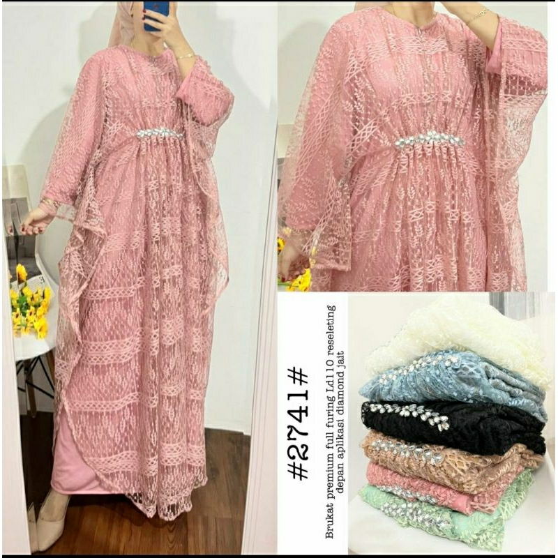 READY YASMIN BROCADE KAFTAN / KAFTAN RENDA / KAFTAN LACE / LEBARAN / IDUL FITRI / HAIDEEORLIN / OUTF