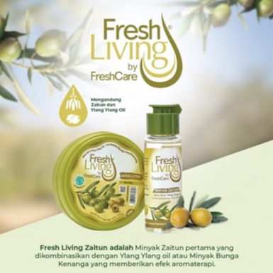 Fresh Living Minyak Zaitun 50 mL &amp; Zaitun Lotion 80gr | Pelembap Kulit dan Minyak Pijat