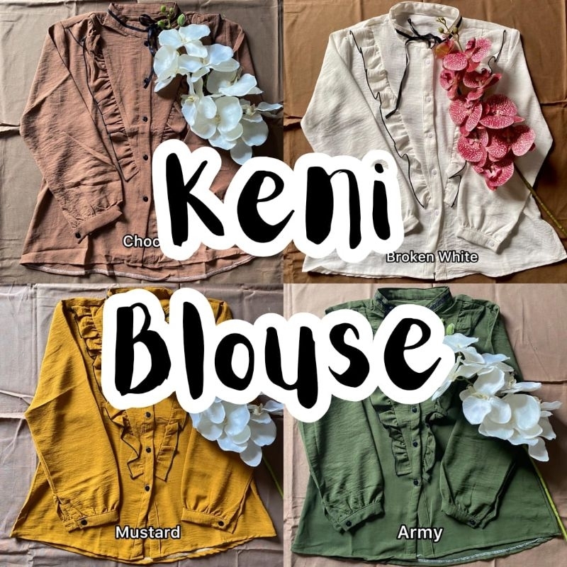 Keni Blouse | Baju Kemeja Blouse Lebaran Pakaian Atasan Wanita