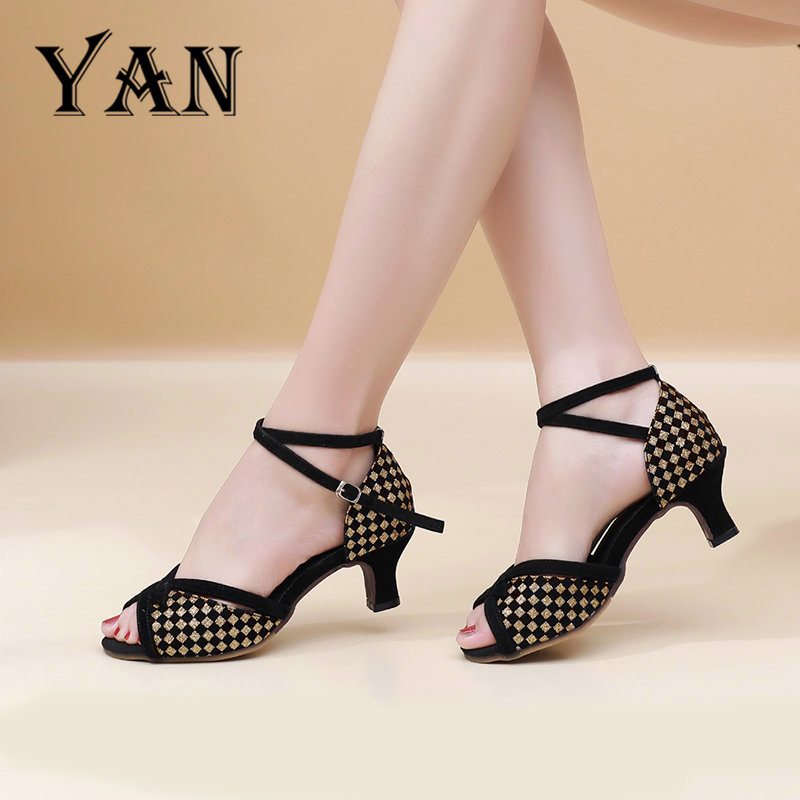 YAN Sandal High Heels Wanita Sepatu Hak 5cm Sepatu Dance Wanita