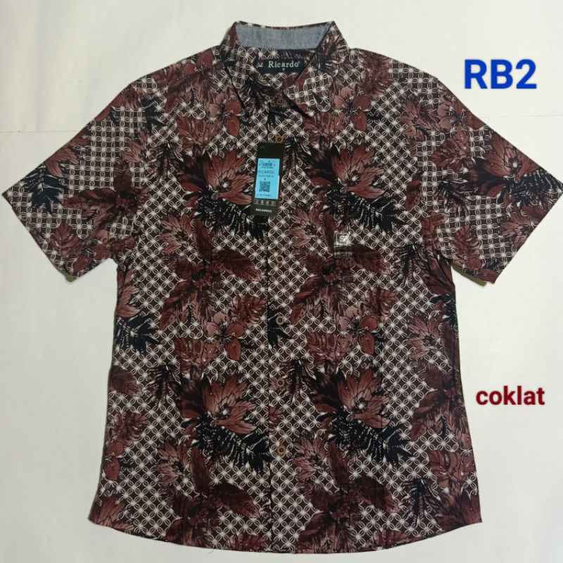 Kemeja Batik Pria Lengan Pendek Merek Ricardo Original