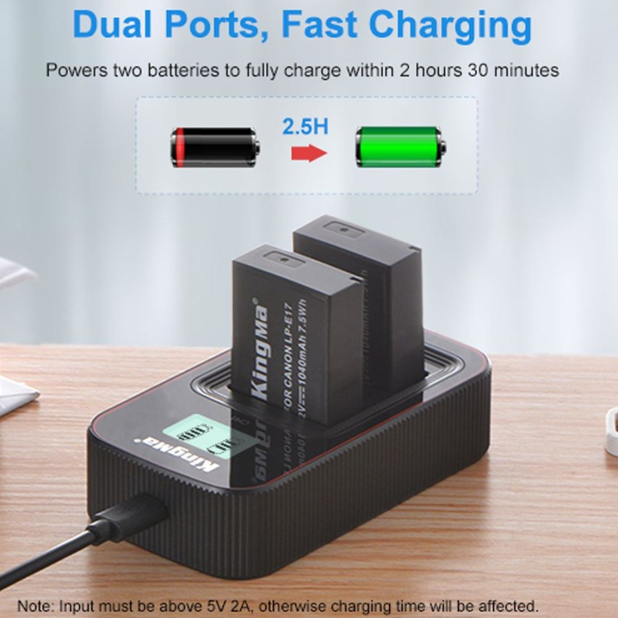CHARGER KINGMA LCD CANON LP-E17 FOR EOS M3 M5 M6 ETC