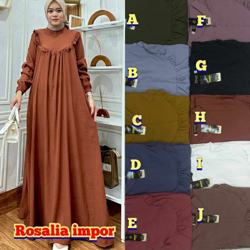 KANIA DRES BAHAN ROSALIA IMPOR GAMIS TERBARU BUAT LEBARAN GAMIS VIRAL