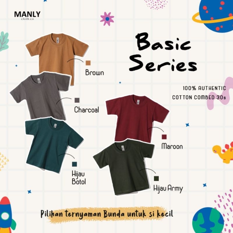 ( KIDS PASTEL )Kaos Polos Anak 100% PREMIUM Cotton Combed 30S Umur 0-10 tahun