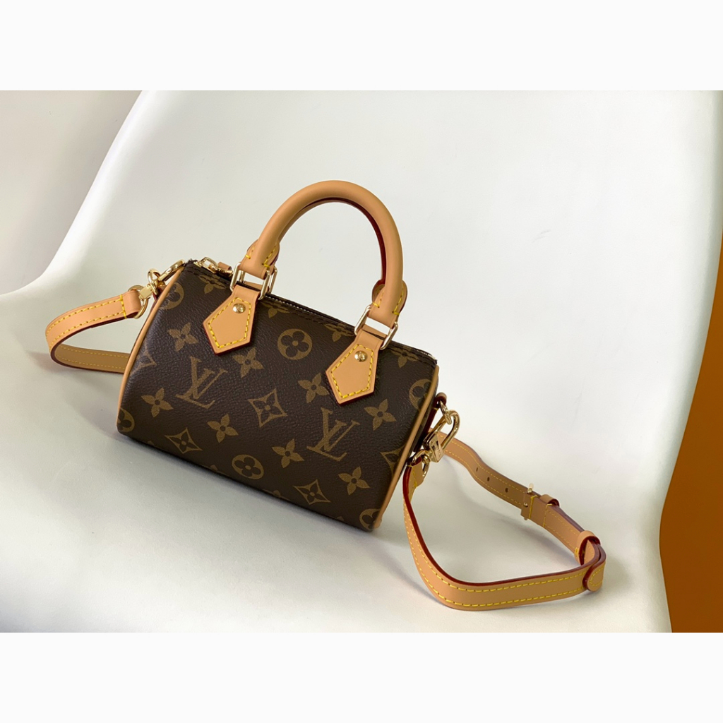 LV top-level original order ❗ NANO SPEEDY handbag M81085 portable crossbody bag