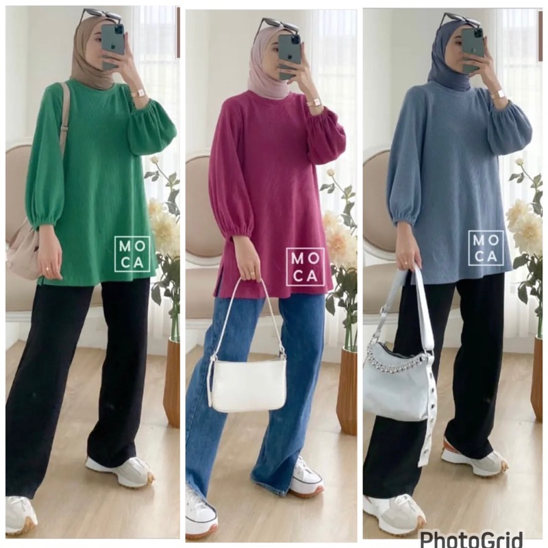 1061 atasan kaos knit uniqlo merk clarke denolla blouse uniqlo