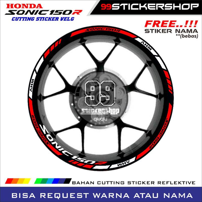 stiker velg motor SONIC 150 R