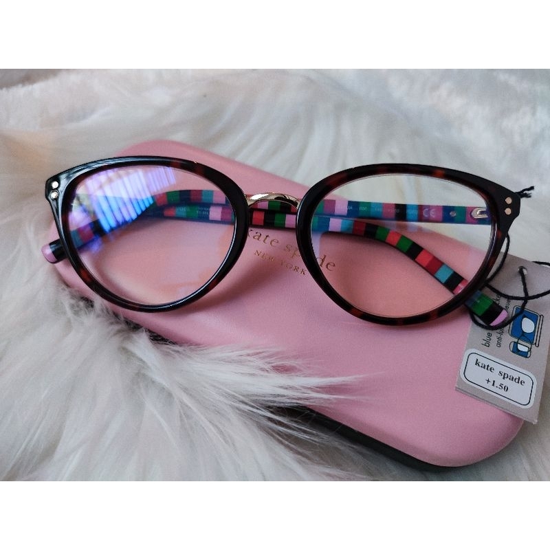 Kacamata Kate spade Cat Eye Emilia lensa plus 1.5,+ 2,5, dan normal