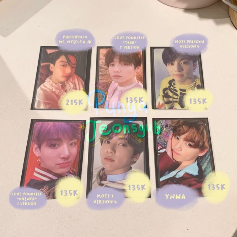 [READY STOCK] BTS jungkook official photocard pc ynwa tear y answer mots 7 persona me myself photofo