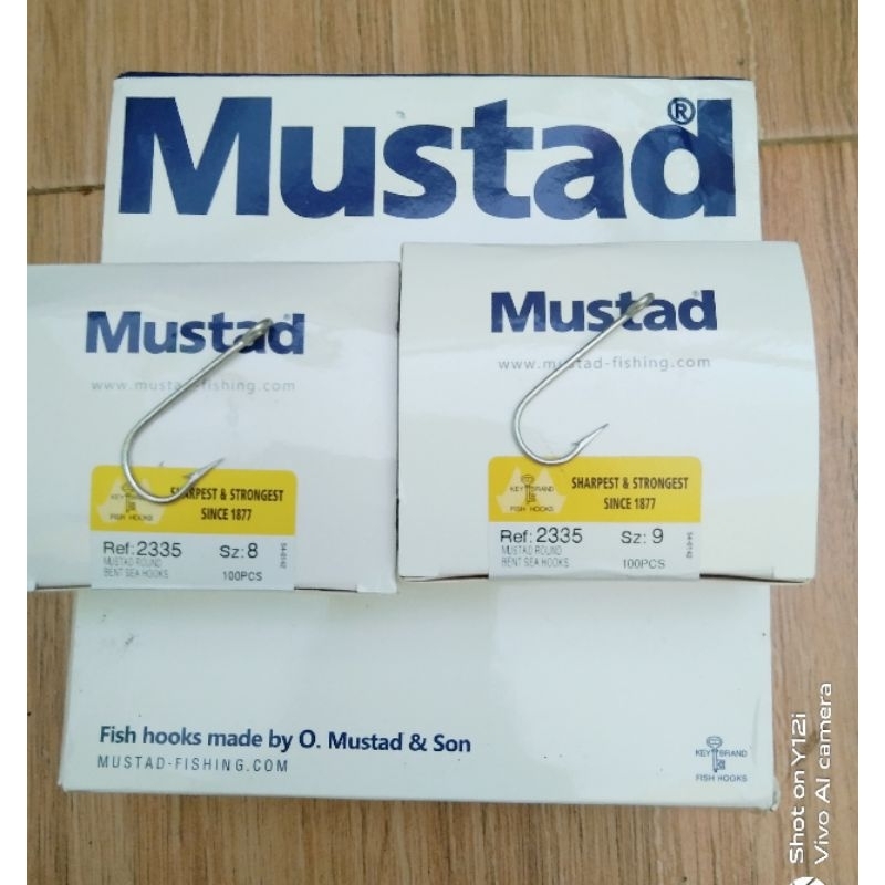 Ecer 20pcs kail Mustad 2335 no 8 & 9