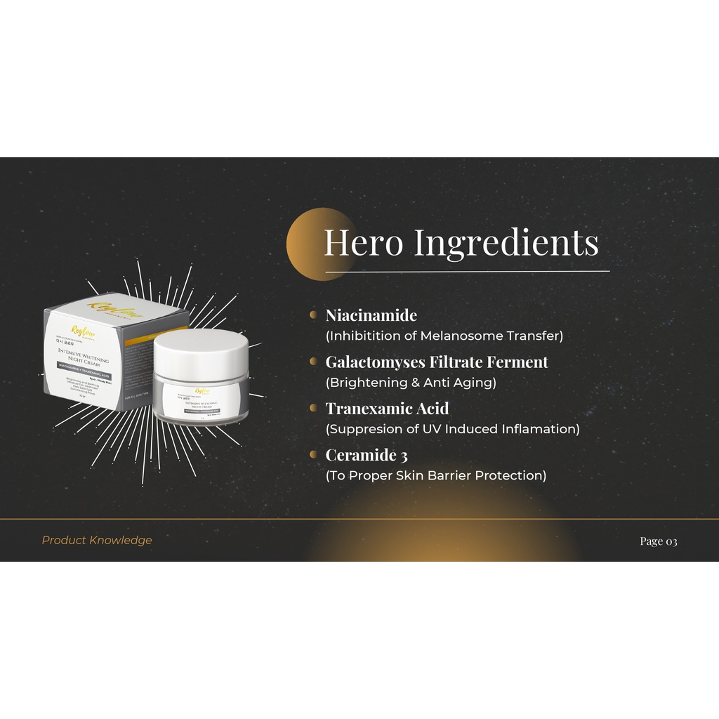 Reglow Intensive Whitening Night Cream Skincare dr Sindy Original Official Store