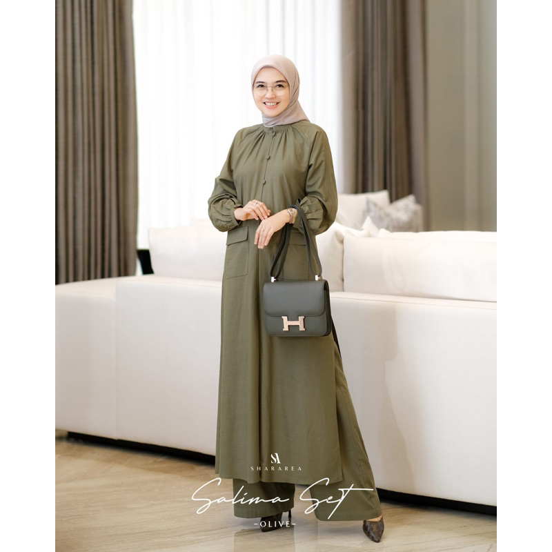 SALIMA Set Long Tunik Pants Original By SHARAREA