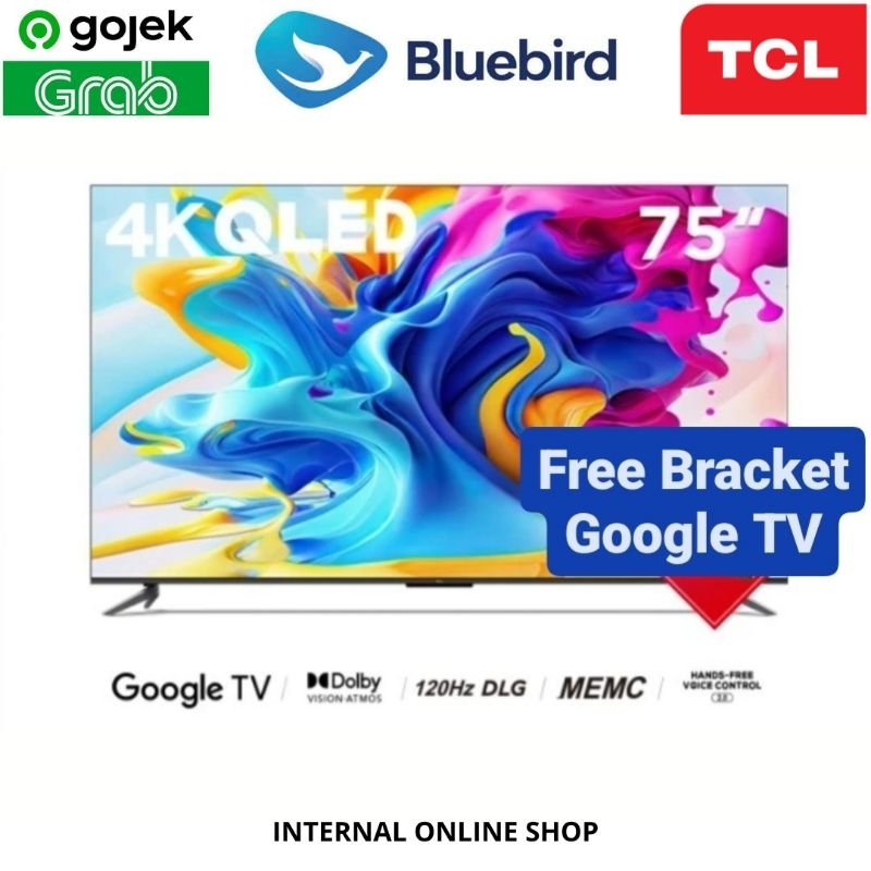 TCL 75C645 Smart TV 75 Inch QLED Google TV 4K UHD HDR10+ Garansi Resmi