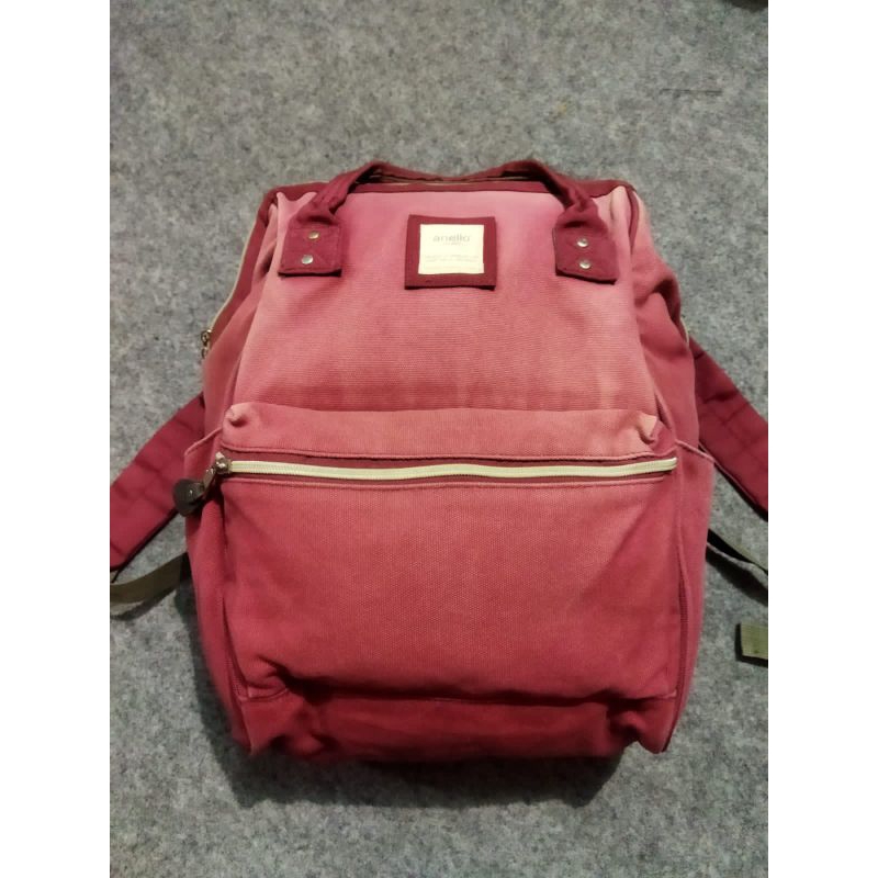 Tas ransel backpack kanvas Anello Orii red