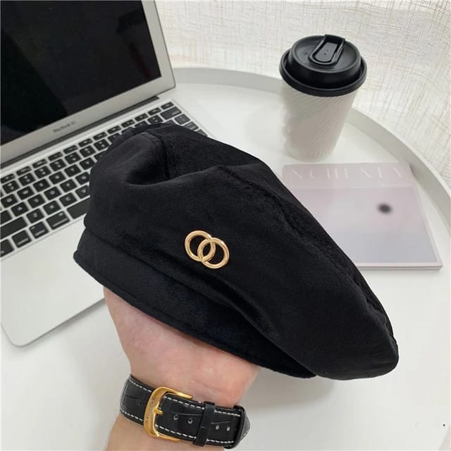 Topi Baret Wanita Dewasa Fashion Korea Motif Love Beret Cewek Cap Lebar Kasual Selebgram Trend Artis f24