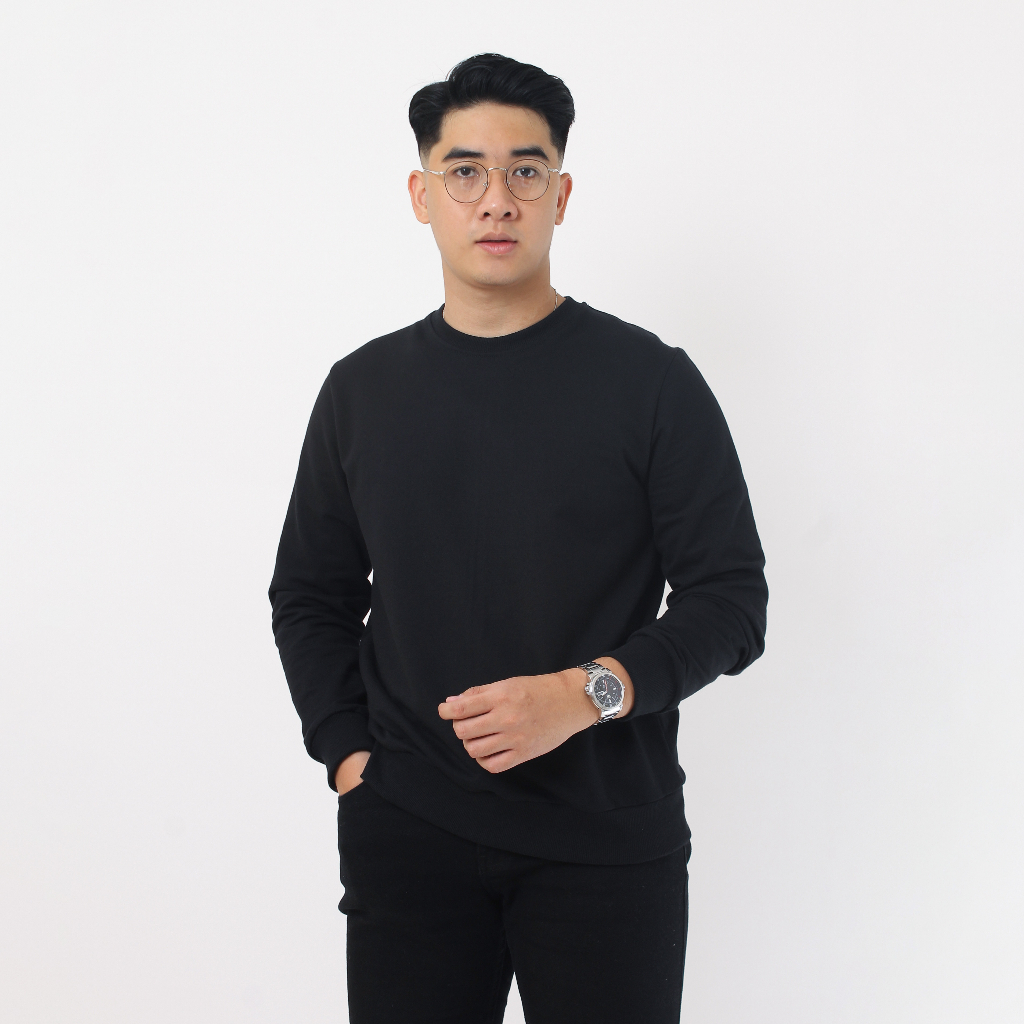 Volda Basic Crewneck Sweater Baby Terry (Black)