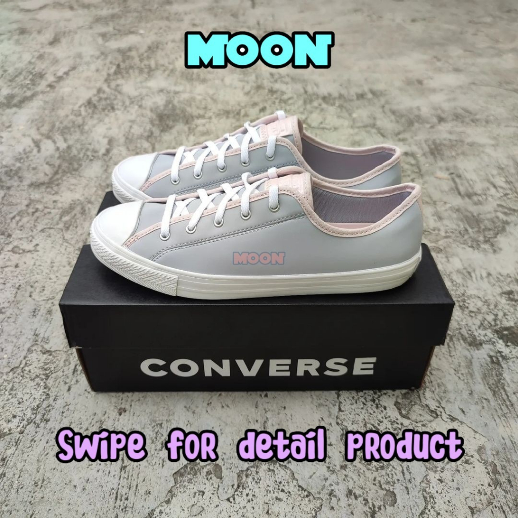 CONVERSE CTAS DAINTY OX LEATHER GRAVEL BARELY ROSE SNEAKERS ORIGINAL RESMI