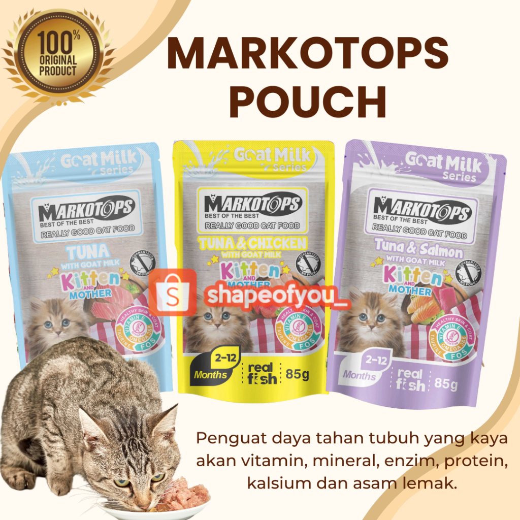 Markotop Pouch 85gr Cat Wet Food Makotops Kitten Sachet Makanan Basah Kucing Saset