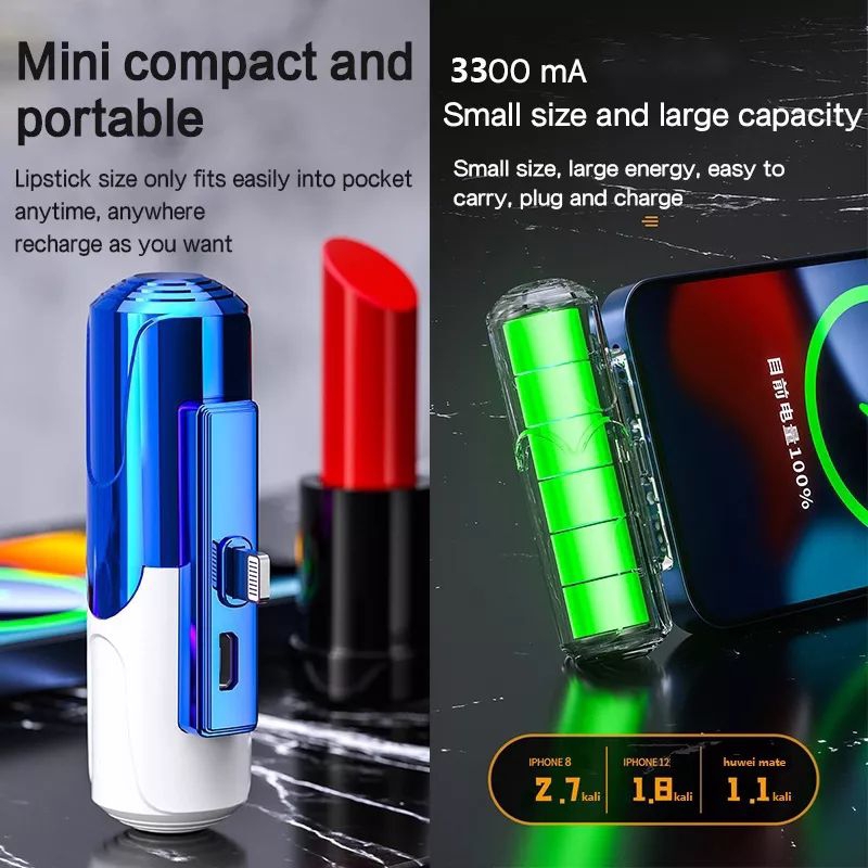 Goojodoq Time Capsule Powerbank 3300mAh Emergency Phone Charger Mini