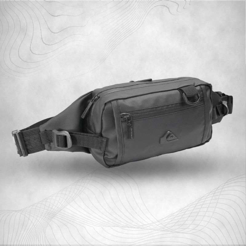 TAS QUIKSILVER TAS SELEMPANG QUIKSILVER WAIST BAG QUIKSILVER WATERPROOF LOGO BESI