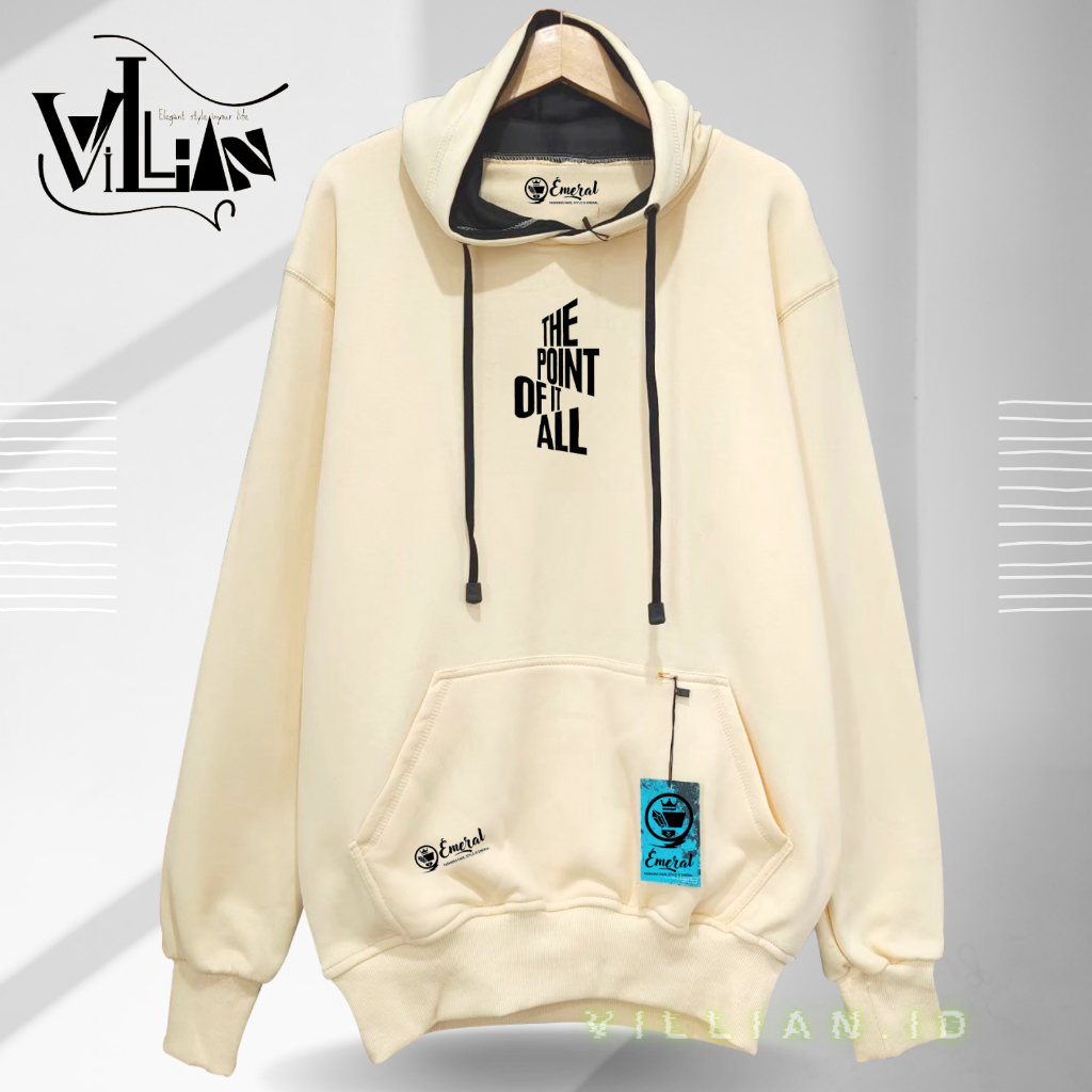 Sweater Hoodie Original Distro Switer Jaket Terlaris warna cream (Bisa COD)sweater pria hoodie distr