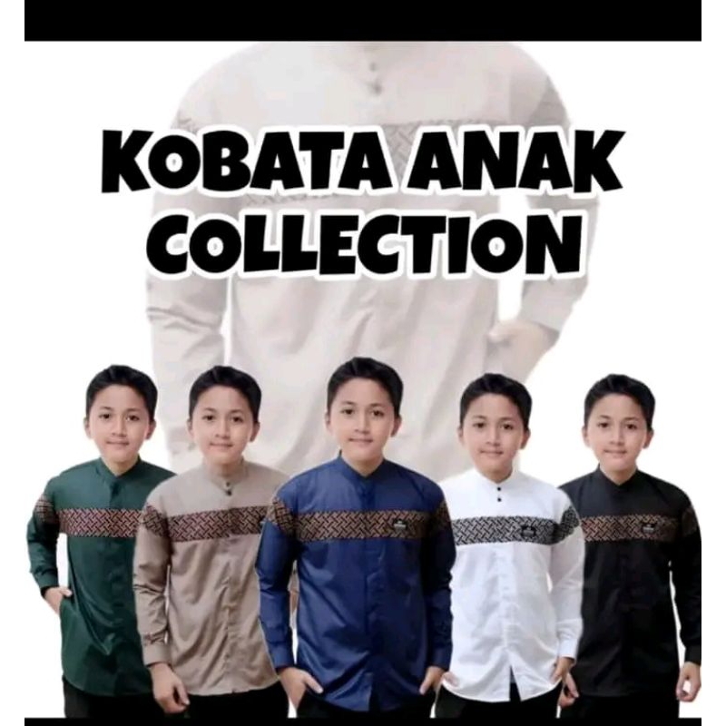 Baju Koko kobata anak atasan jasko putih anak laki-laki lengan panjang terbaru