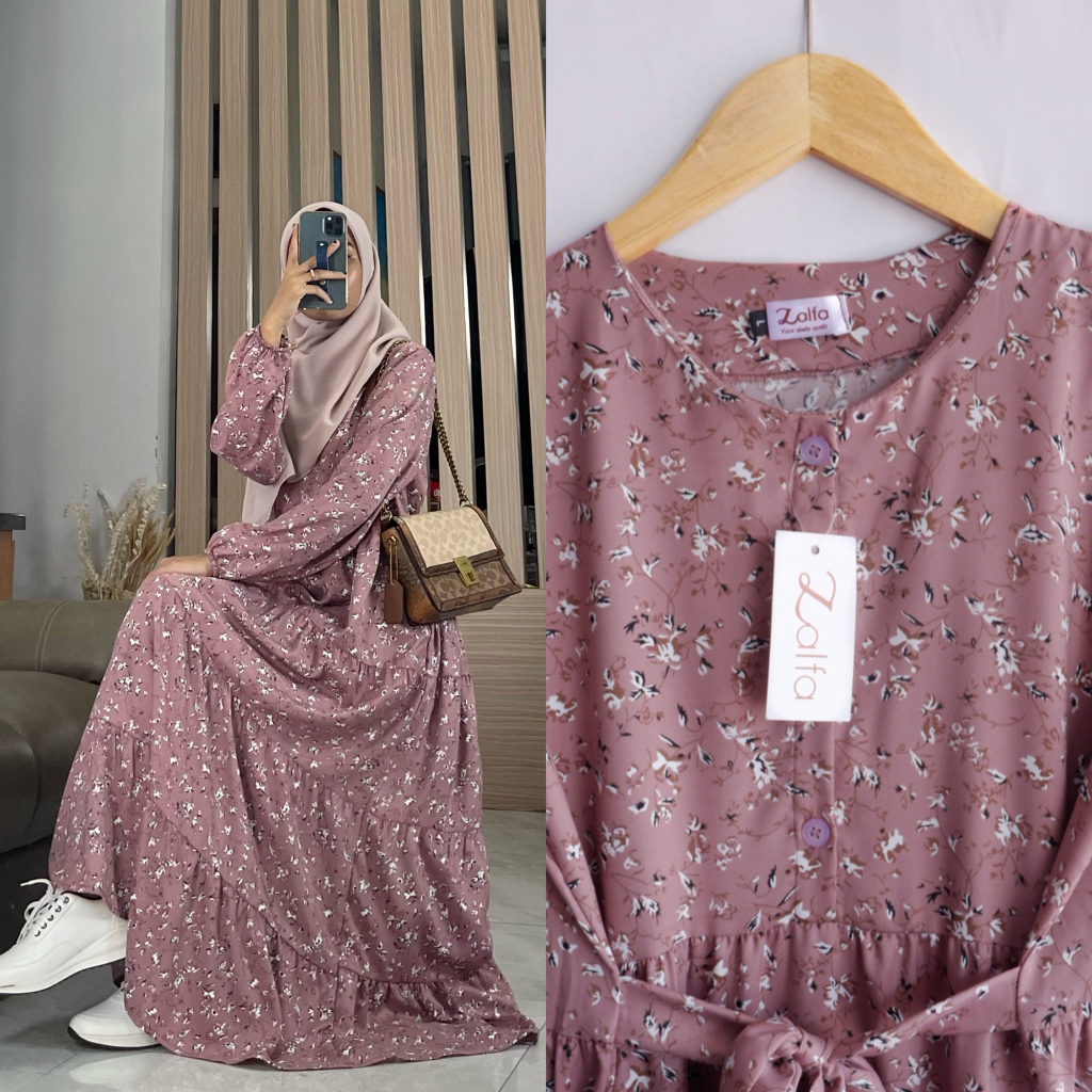 LEONI dress by ZALFA OUTFIT / dress bunga