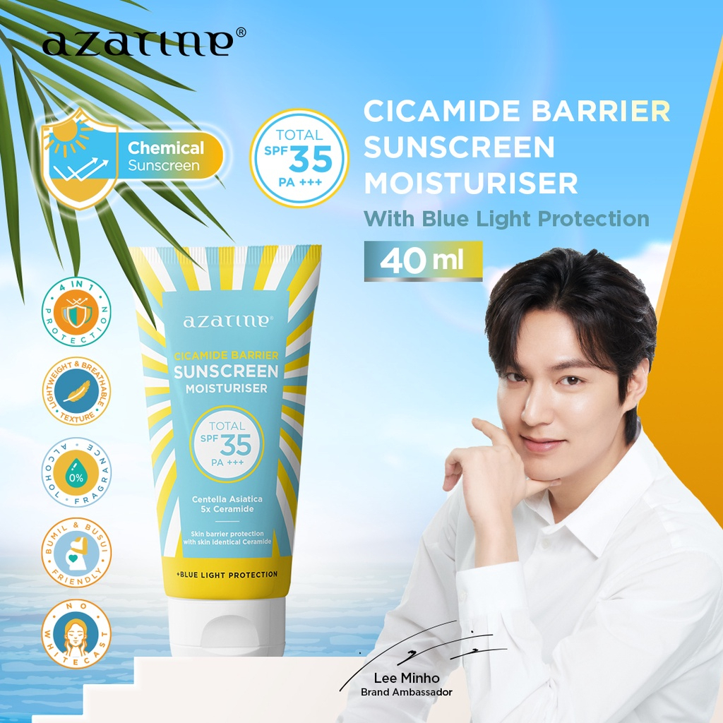 Ready Stock | Azarine Sunscreen Moisturiser SPF35 PA+++ | CALM MY ACNE SUNSCREEN | CICAMIDE BARRIER SUNSCREEN