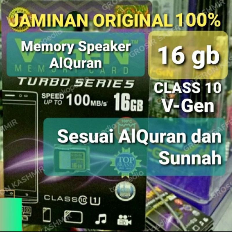 Chip Memory Speaker AlQuran Murottal Qori 16Gb Digital Audio Quran 16 Gb Repeat Per Ayat Kajian Sunn