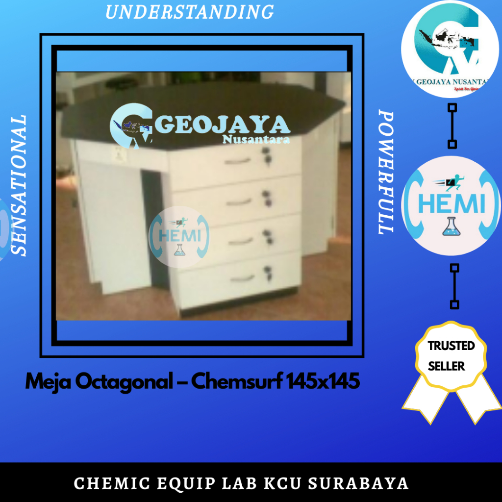 Meja Octagonal – Chemsurf 145x145 Multiplex 18mm lapis HPL