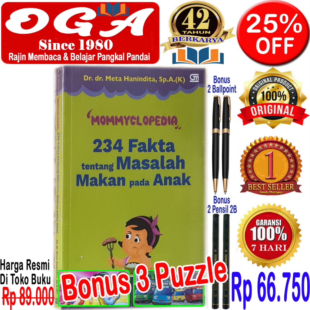 

Mommyclopedia 234 Fakta Tentang Masalah Makan Pada Anak - Original & Segel - Bonus 3 Puzzle