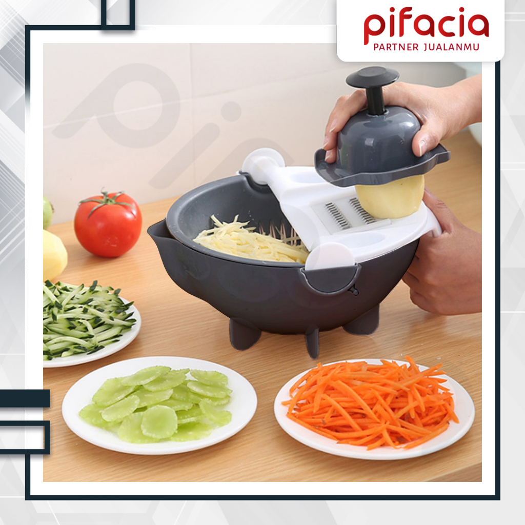 Alat Parutan Pemotong Sayur Buah Serbaguna Mangkok Penampung Vegetable Slicer