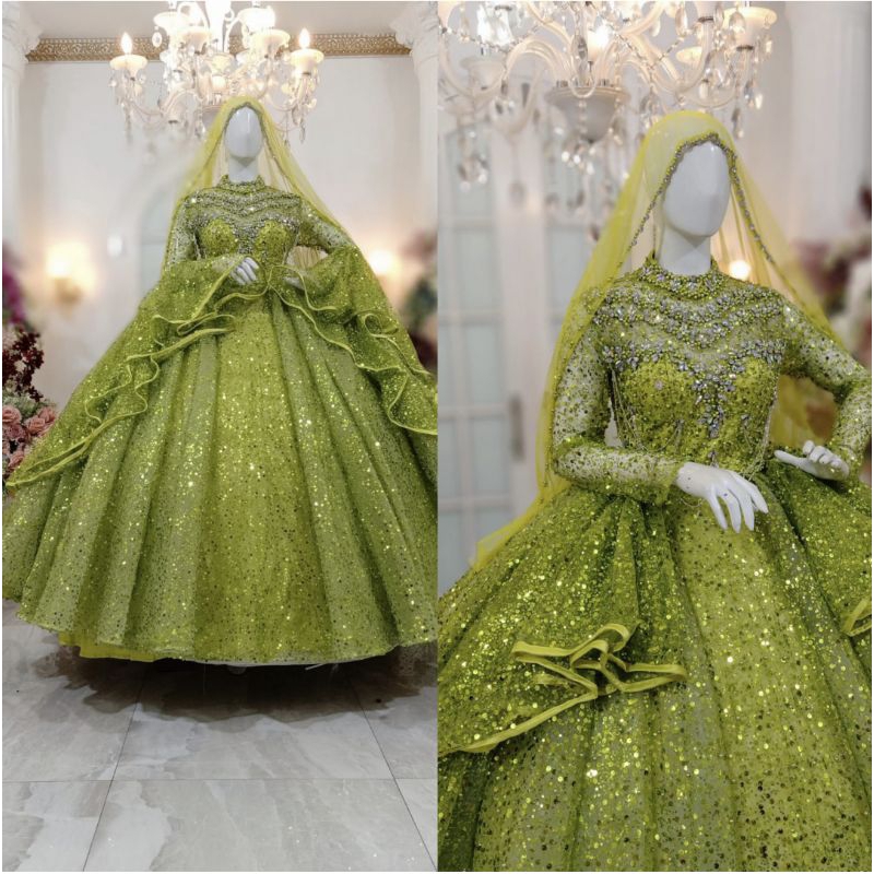 GAUN PENGANTIN BARBIE GOTIK MEWAH BEREKOR //GAUN WEDDING TILE AKAR TRIDI FULL PAYET