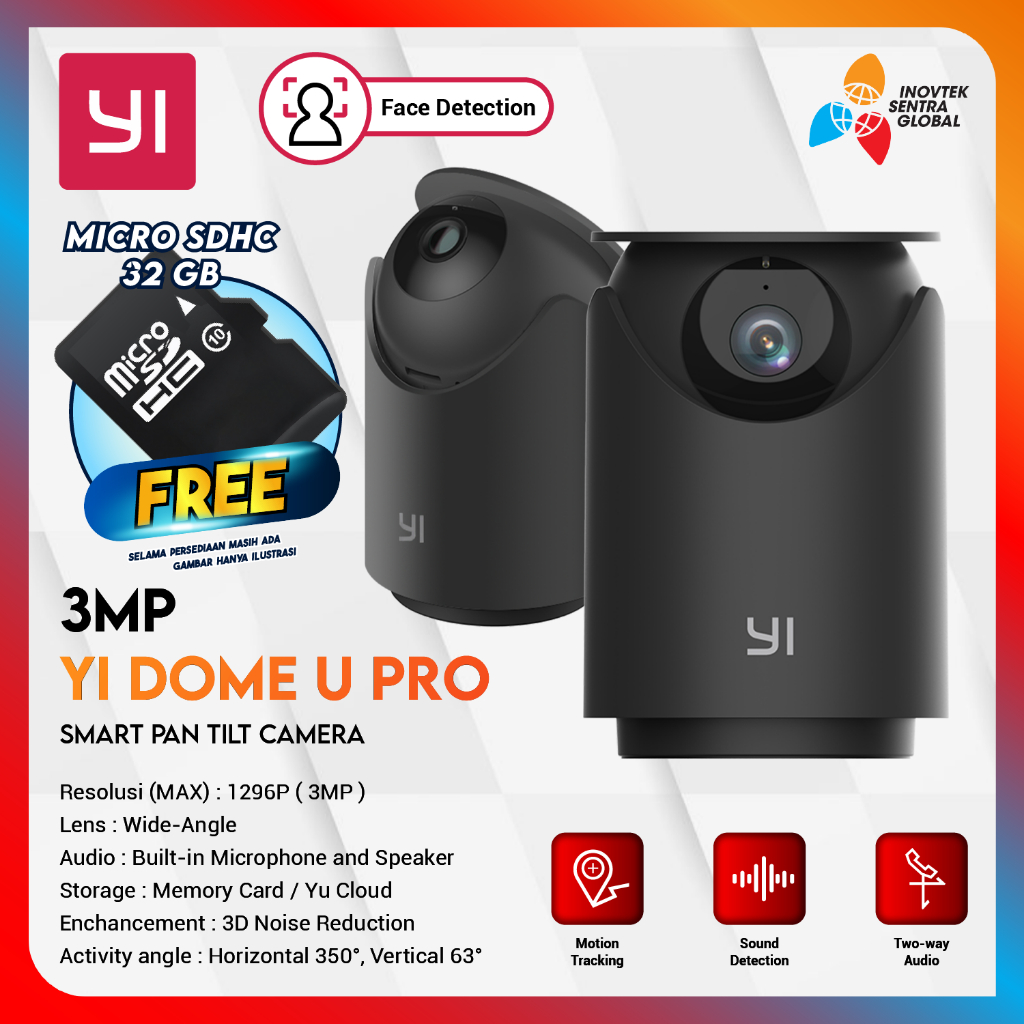 Yi Dome U PRO CCTV 1296P 3MP Smart IP Camera - Garansi Resmi