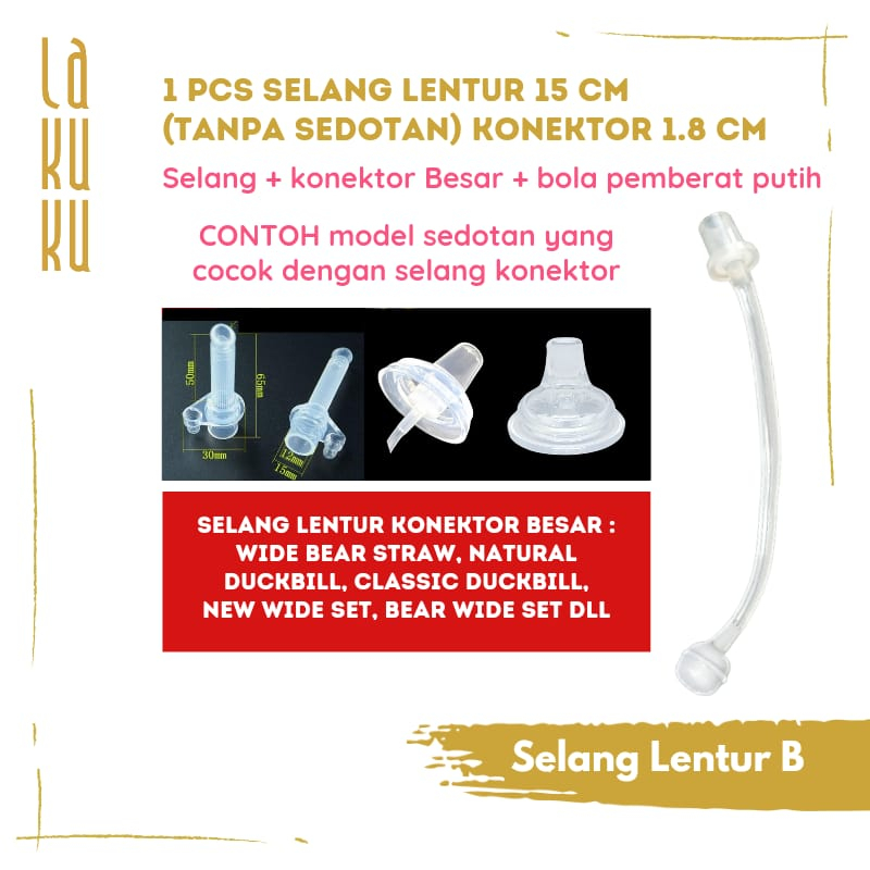 Lakuku - Spare part sedotan selang botol minum baby safe sugar baby universal