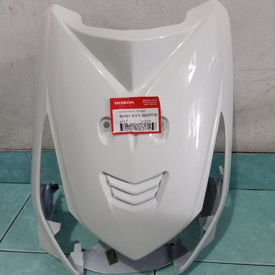 JUAL RUGI COVER BODY DEPAN / HIDUNG  BEAT CARB  [64301-KVY-960PFW] PUTIH