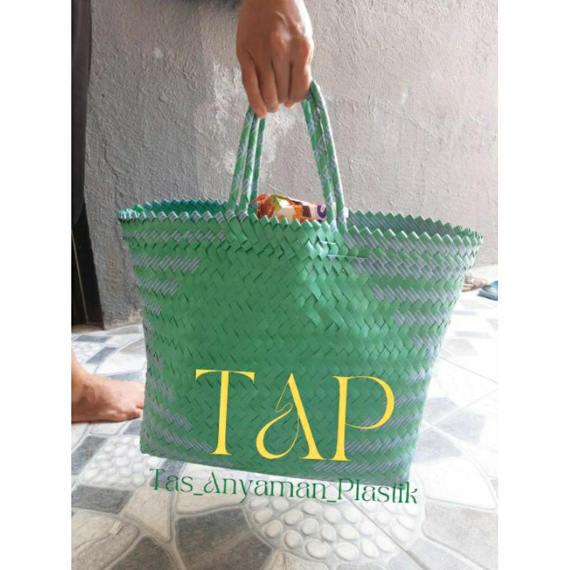 Tas Anyaman  Plastik Lurik Belanja Anyaman Tas Berkatan Hajatan Souvenir Parcel READY STOK