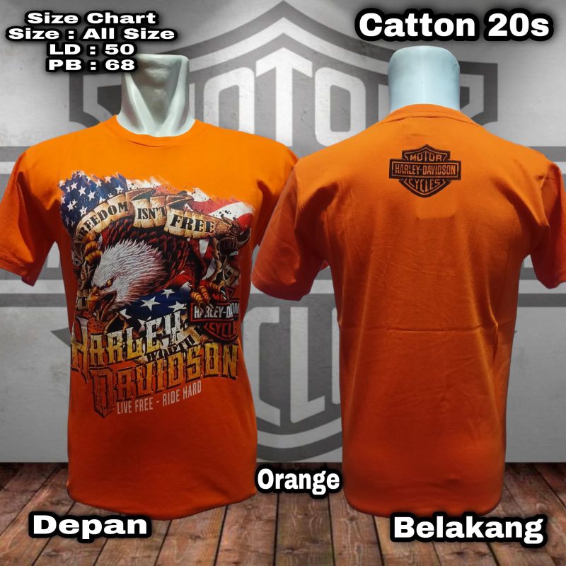 kaos Harley Davidson orange 4