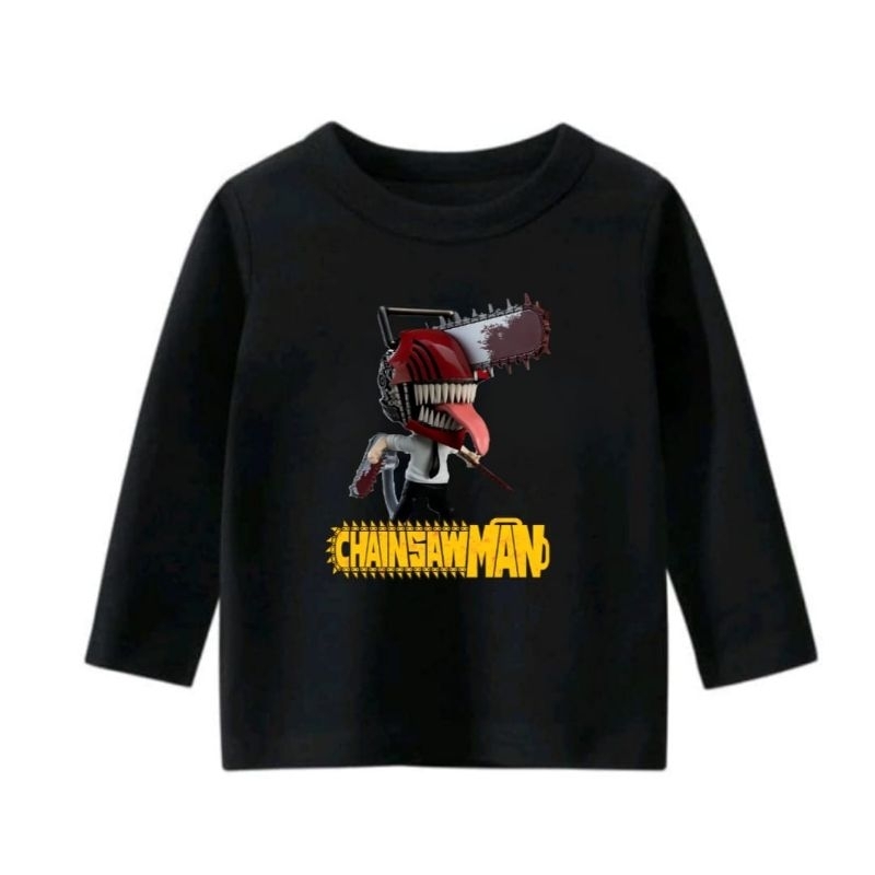 Kaos Anak Laki Laki Lengan panjang ANIME CHAINSAW MAN 1-12 TAHUN