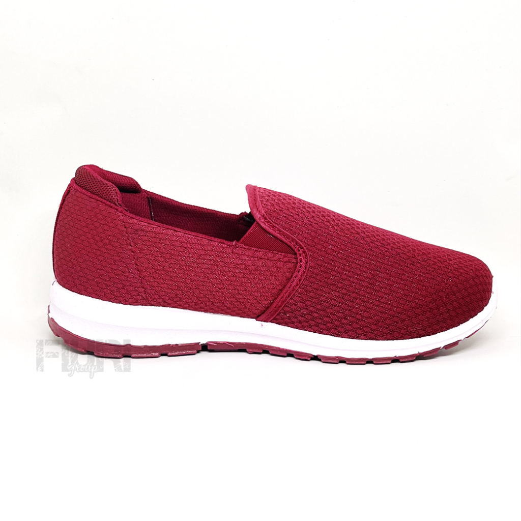 FIURI - Ando - BERTHA 37-40 MAROON - Sepatu Kets Sneakers Wanita - Sepatu Flat Shoes Slip On Wanita - Sepatu Olahraga Wanita - Sepatu Fashion Wanita Promo